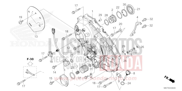 RIGHT CRANKCASE COVER for X-ADV 750 MAT DEEP MUD GRAY (NHD05) from 2026
